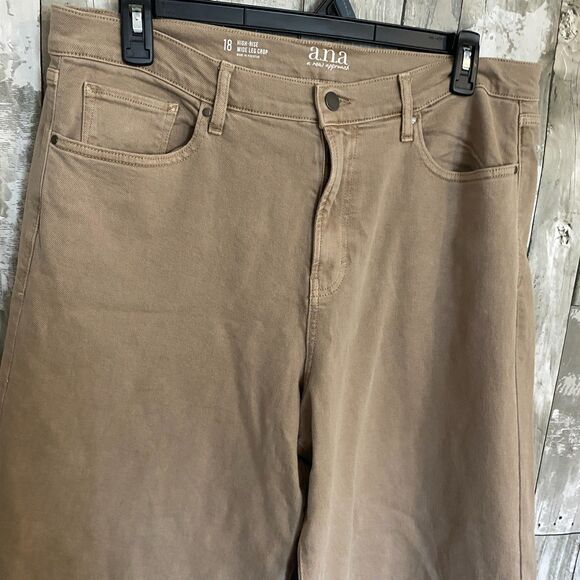 A.N.A A new approach tan high rise wide leg crop 18 - Picture 2 of 5